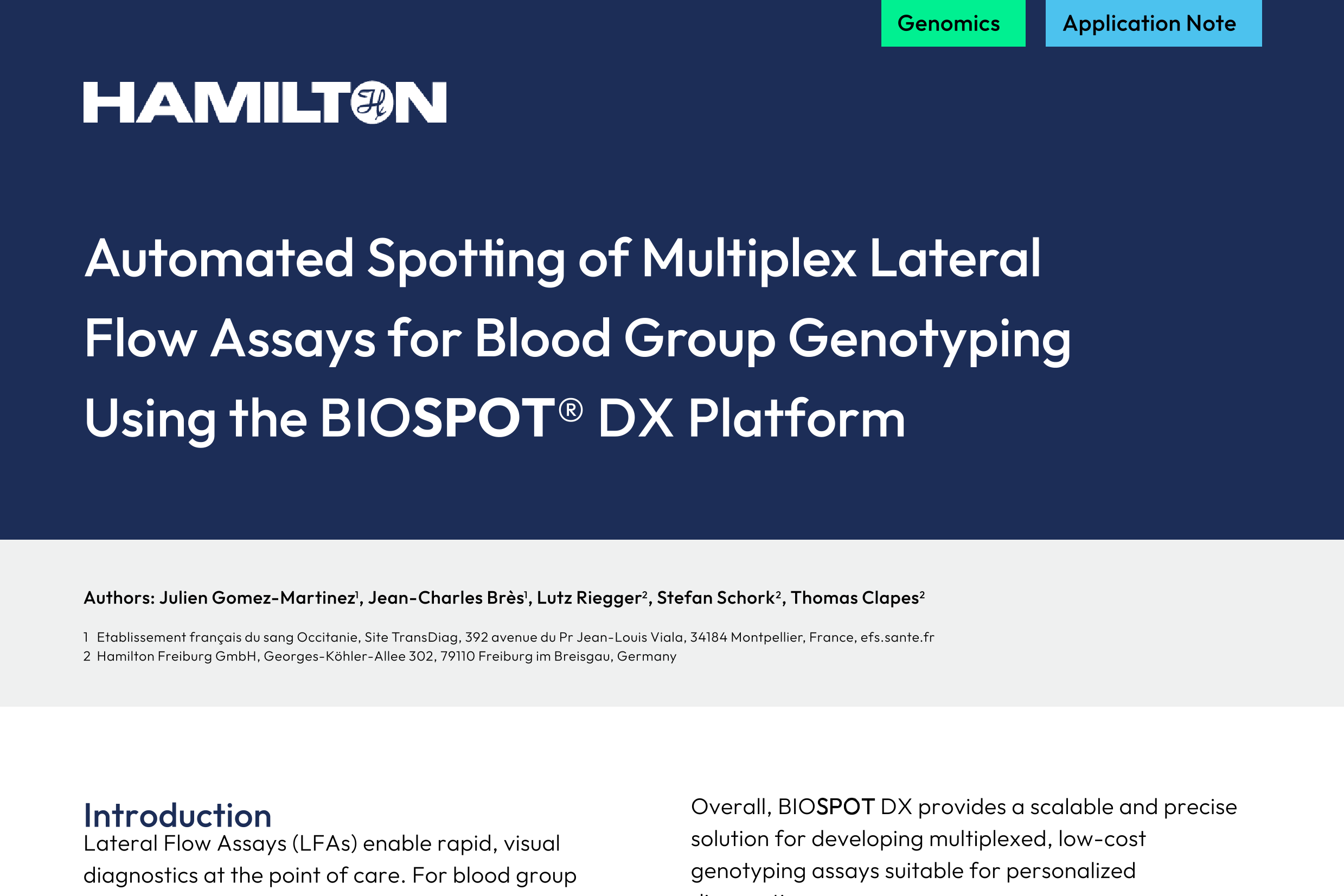App Note BIOSPOT TIMG