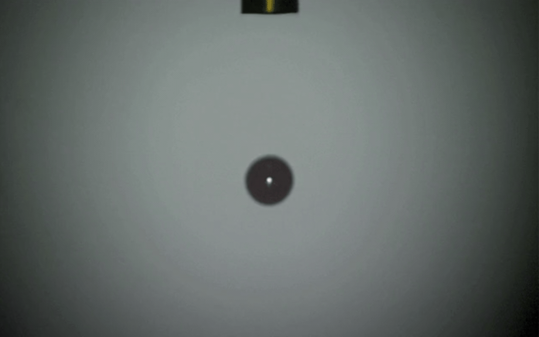 SMARTDROP graphical output showing 50 nL droplet measurement with visual overlay and volume data